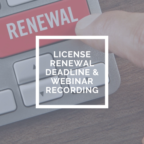License Renewal Deadline and Renewal Recording