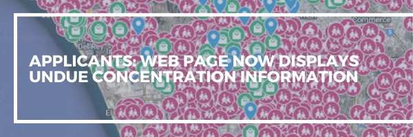Applicants: Web Page Now Displays Undue Concentration Information